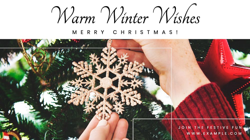 Merry christmas  blog banner template, editable text