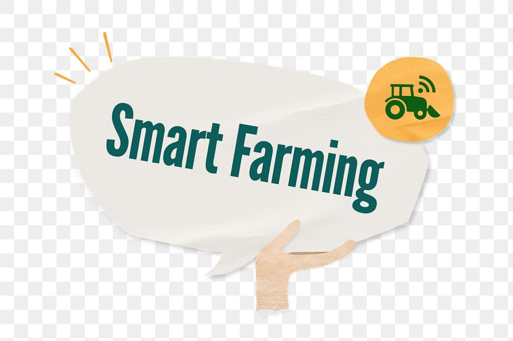 Smart farming word, speech bubble paper craft, editable design