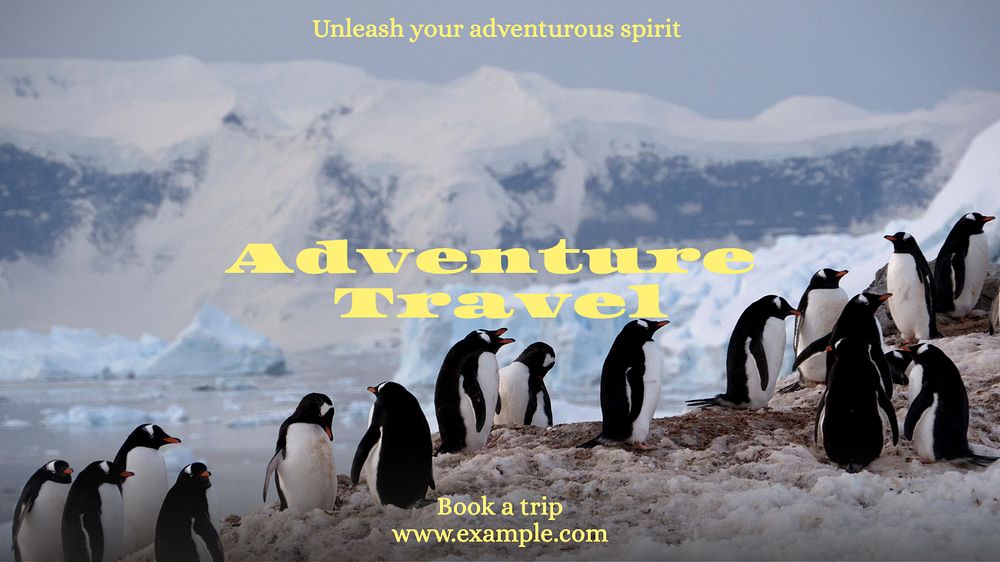 Adventure travel blog banner template, editable text