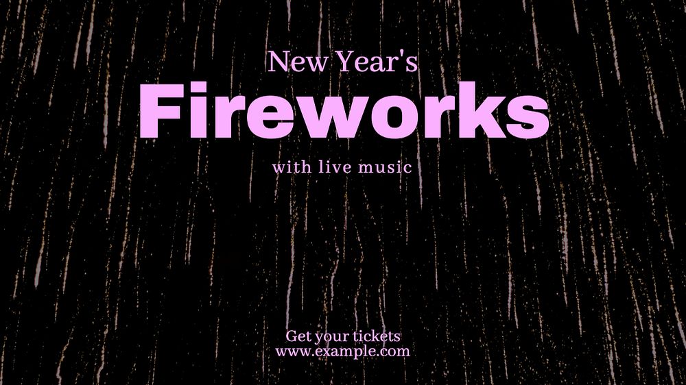 New Year's fireworks blog banner template, editable text