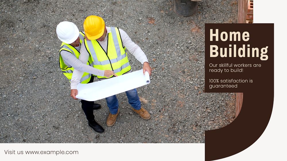 Home building  blog banner template, editable text