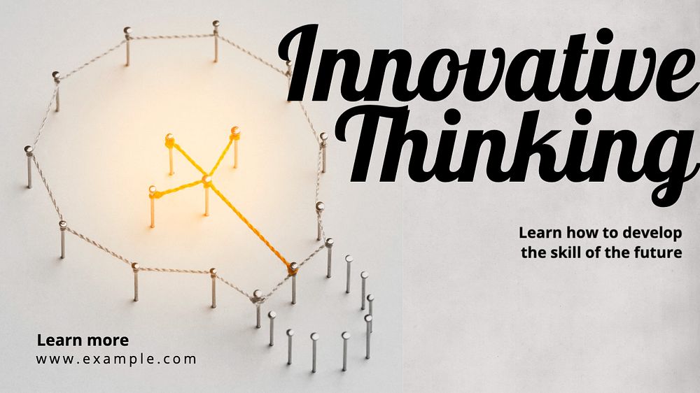 Innovative thinking blog banner template, editable text