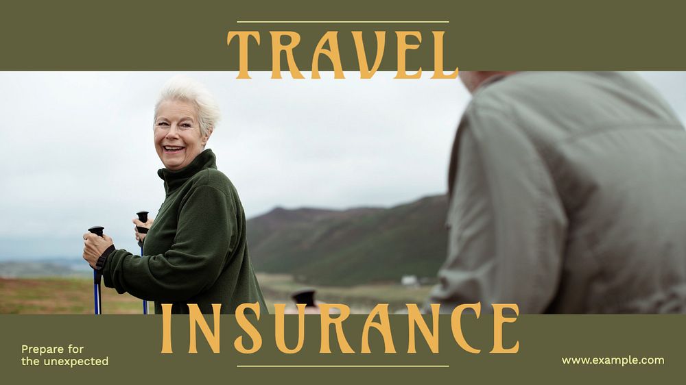 Travel insurance  blog banner template, editable text