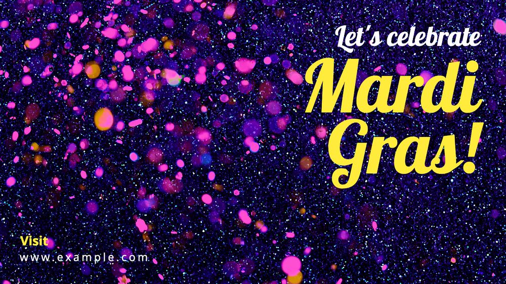 Mardi gras blog banner template, editable text