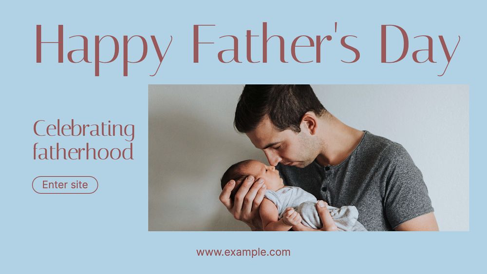 Happy father's day poster template, editable text & design blog banner template, editable text