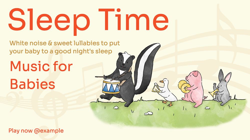 Baby's sleep music  blog banner template, editable text