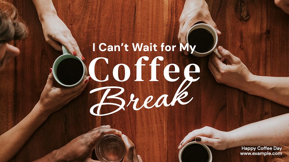 Coffee break blog banner template, editable text