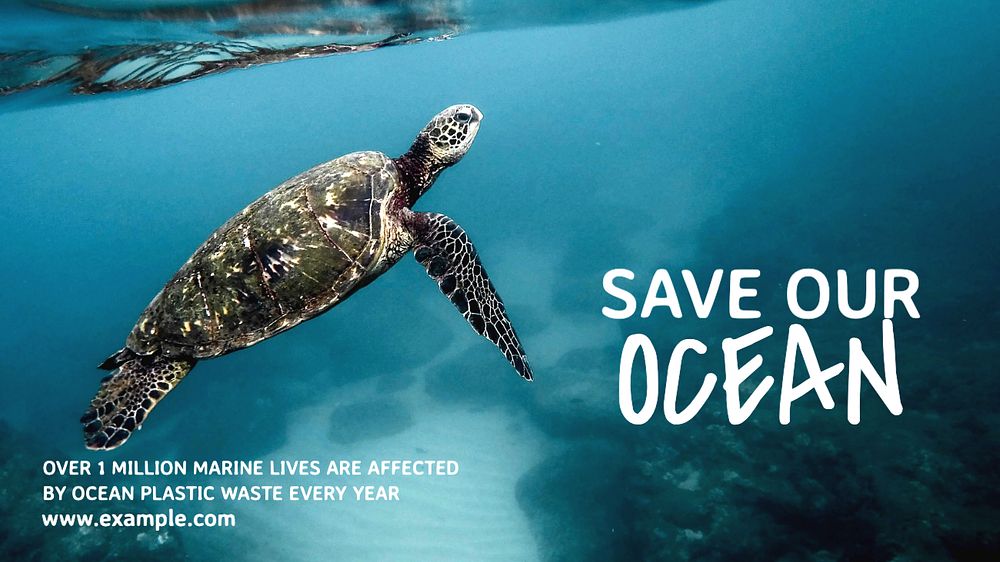 Save ocean blog banner template, editable text