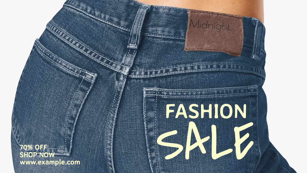 Fashion sale blog banner template, editable text