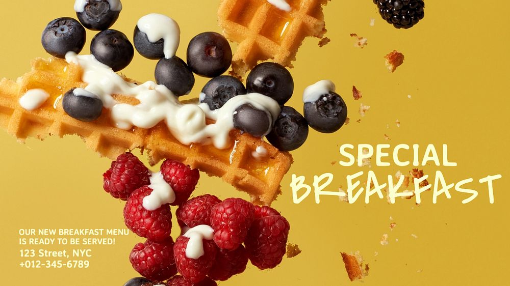 Special breakfast blog banner template, editable text