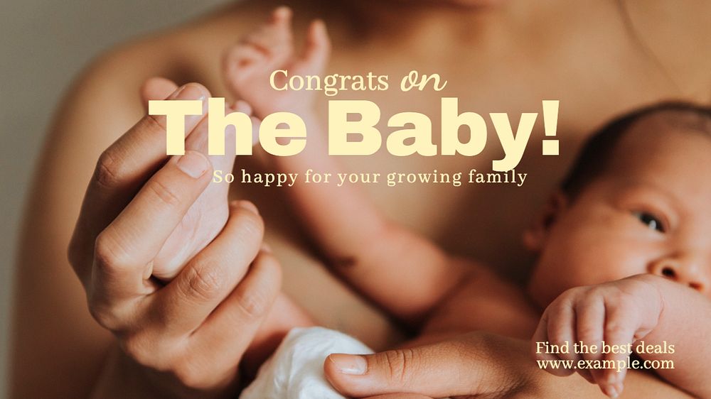 Congrats on the baby blog banner template, editable text