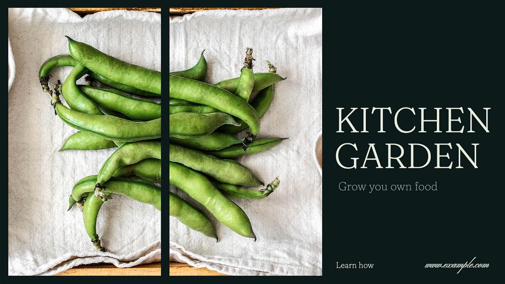 Kitchen garden  blog banner template, editable text