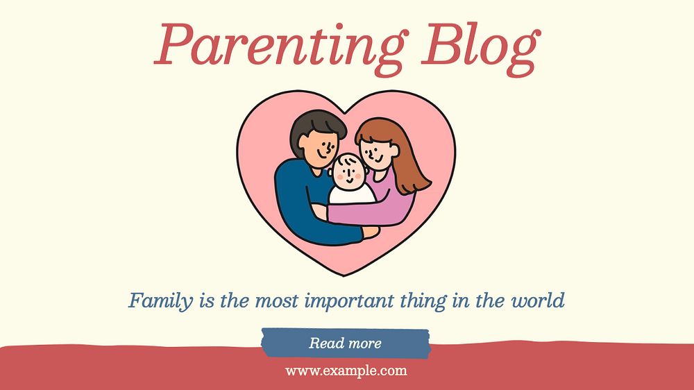 Parenting blog  blog banner template, editable text