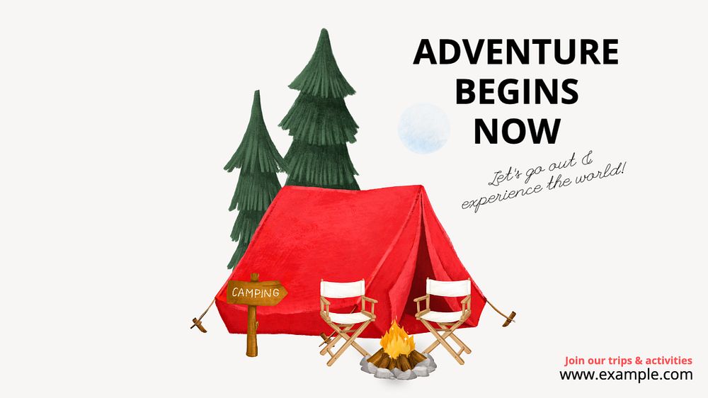 Adventure & travel  blog banner template, editable text