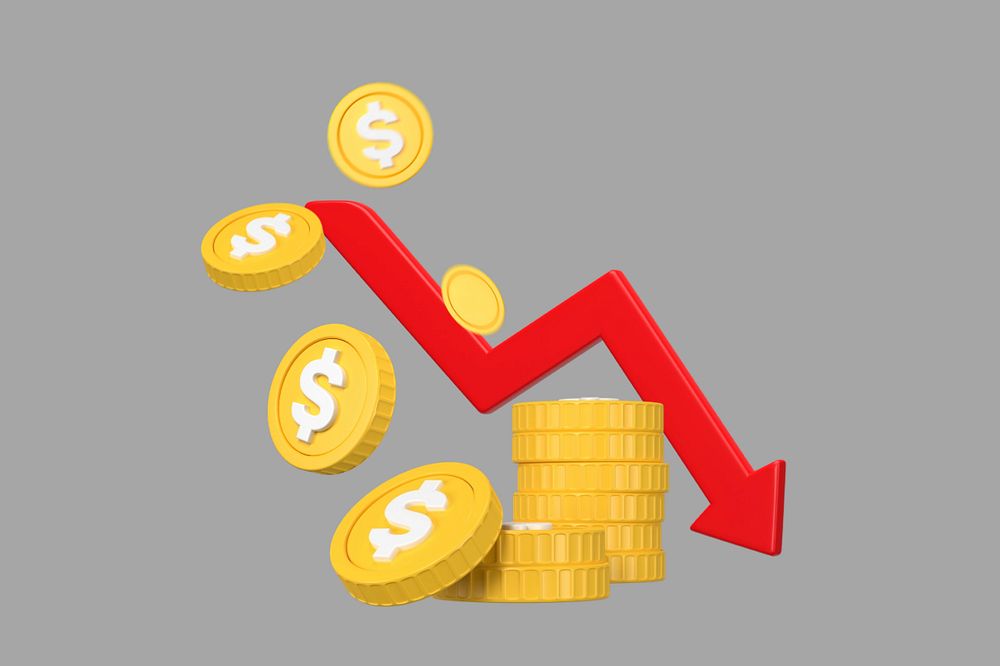 3D profit loss, element editable illustration