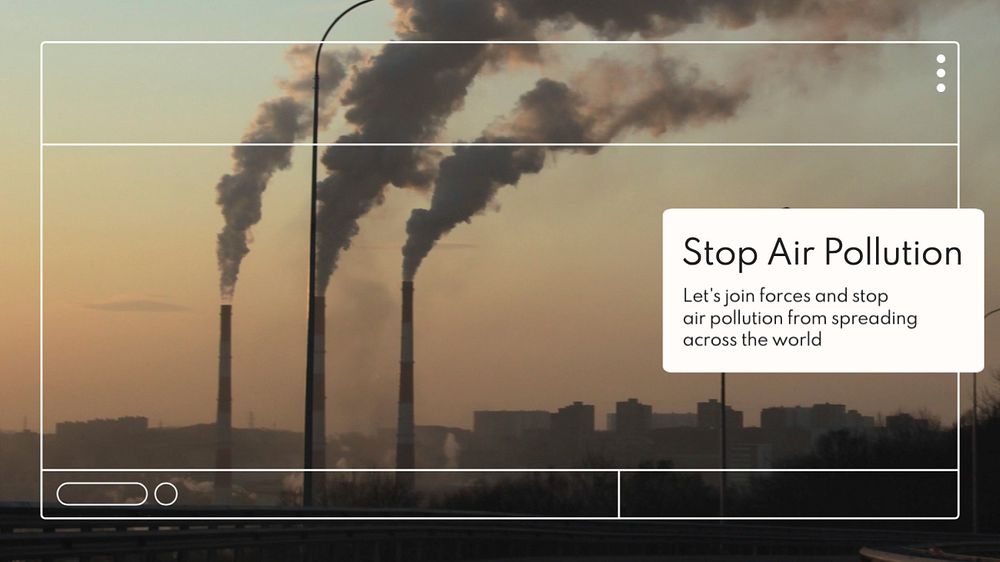 Stop air pollution  blog banner template, editable text