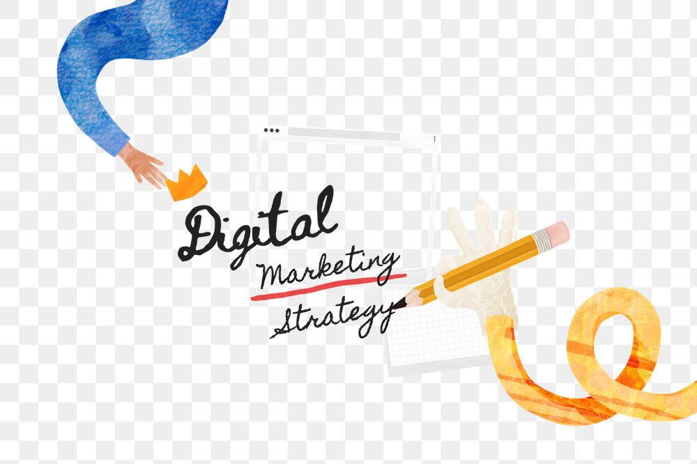 Digital marketing strategy, paper craft collage art, editable design