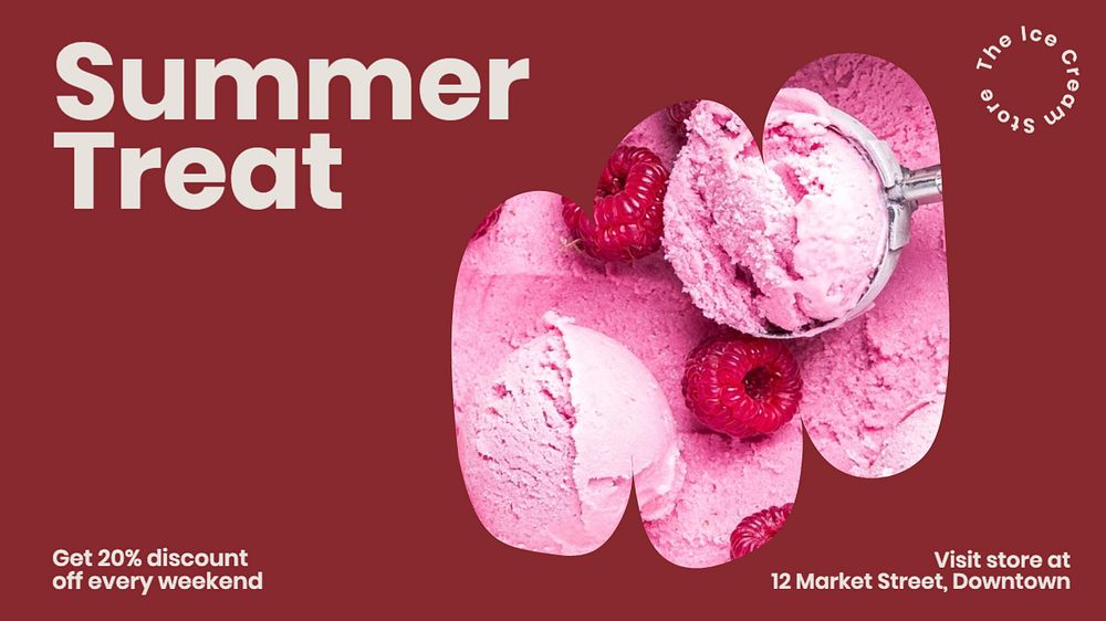 Summer treat  blog banner template, editable text