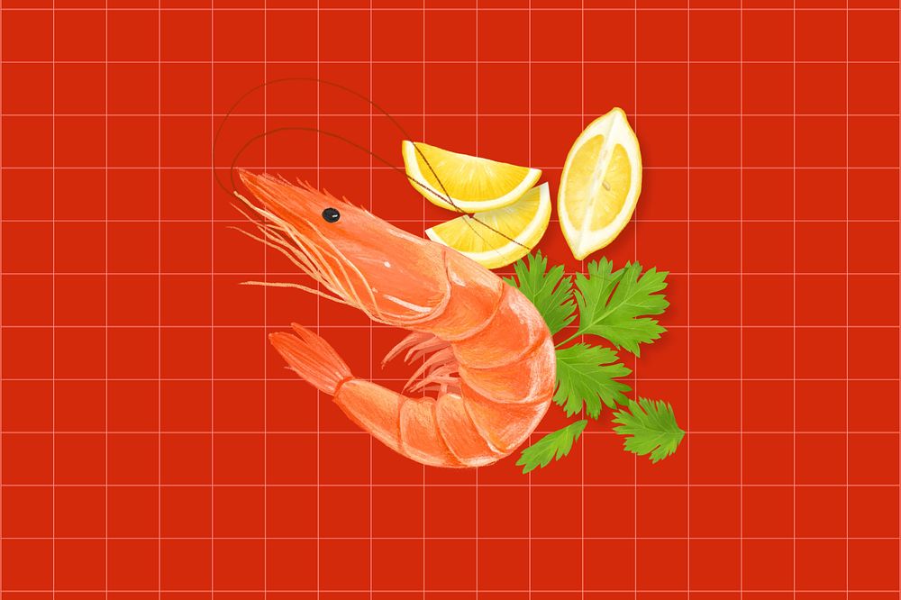 Boil shrimp, seafood illustration, editable design