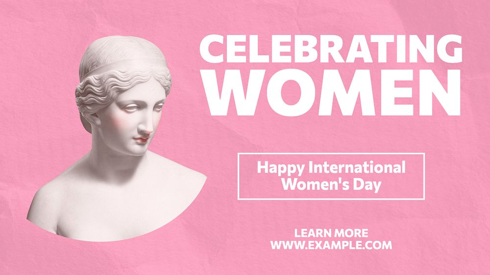 Celebrating women blog banner template, editable text