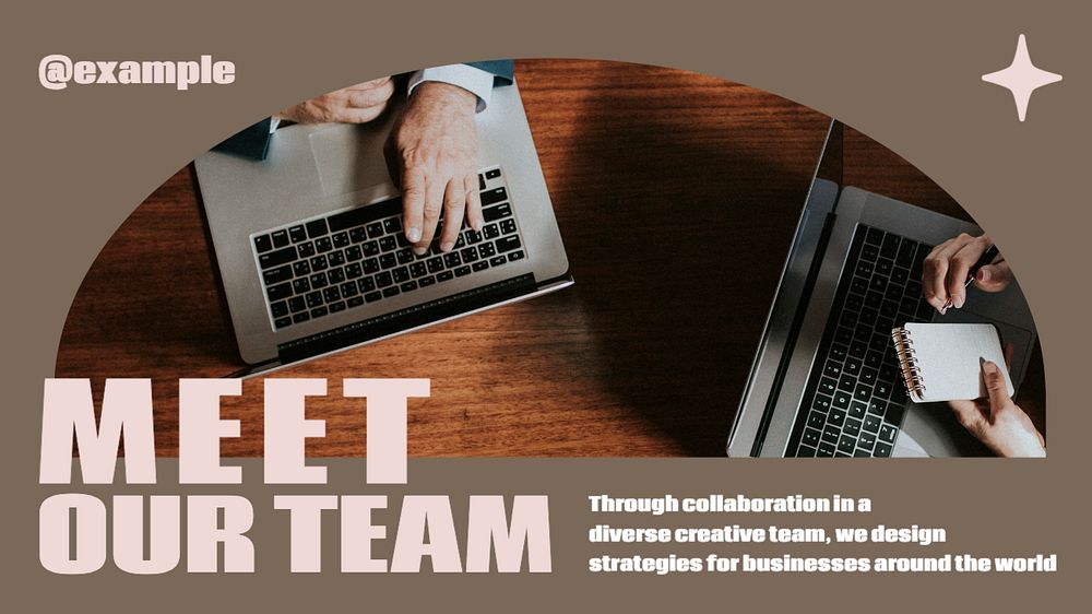 Meet our team blog banner template, editable text