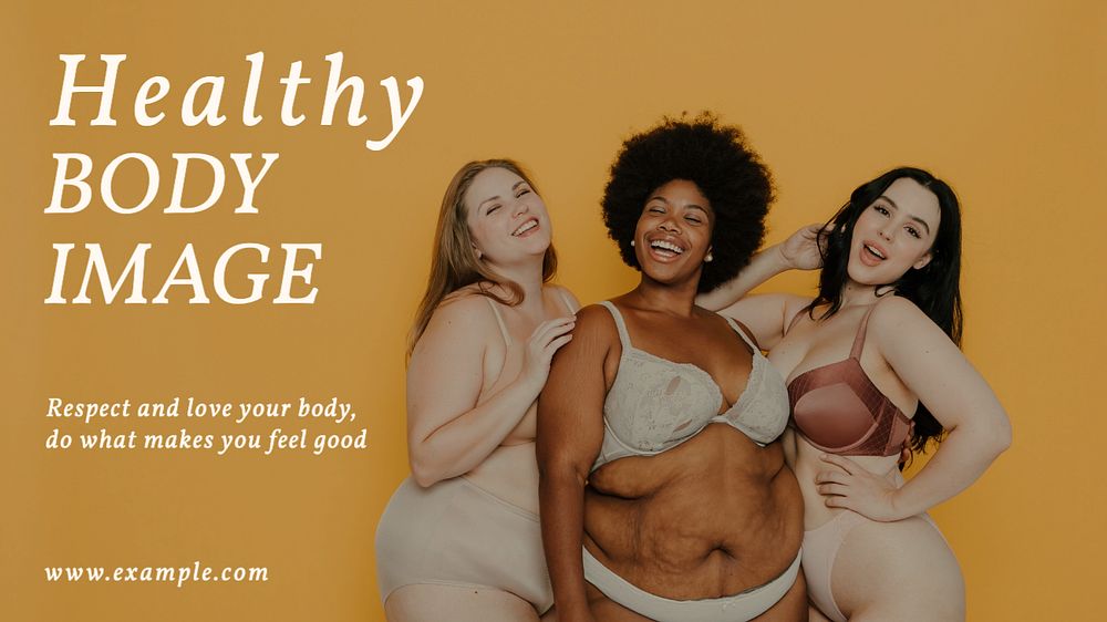 Body image blog banner template, editable text