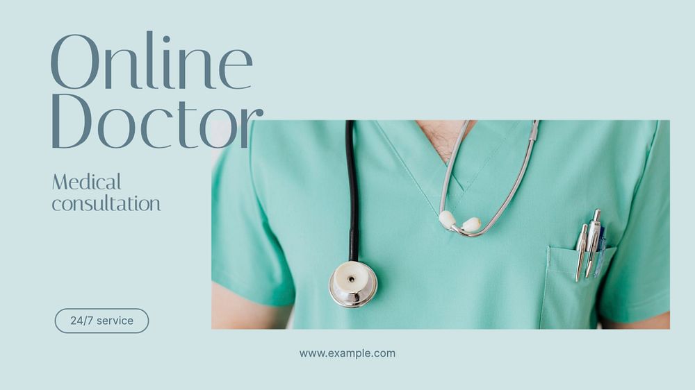 Online doctor blog banner template, editable text