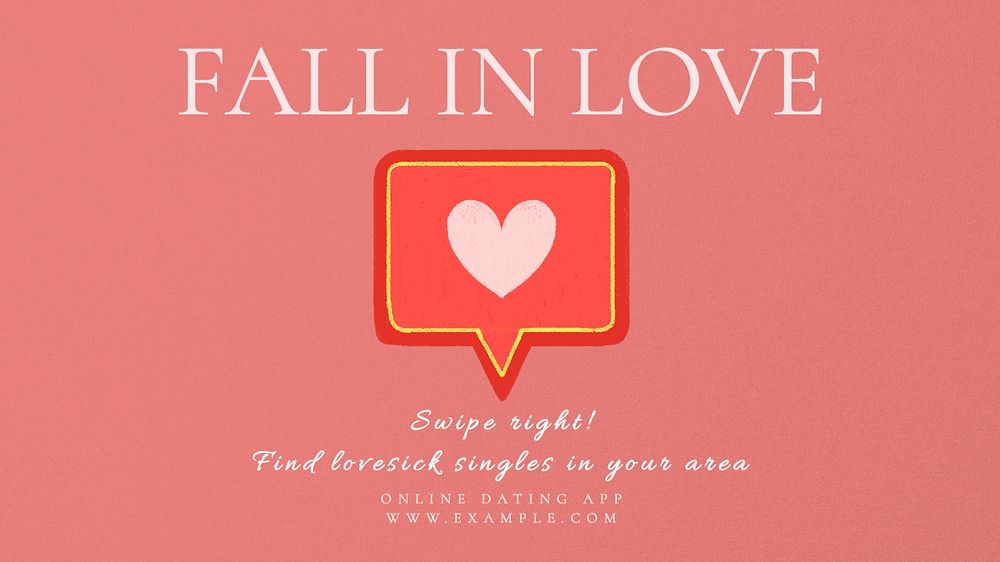 Love & dating  blog banner template, editable text