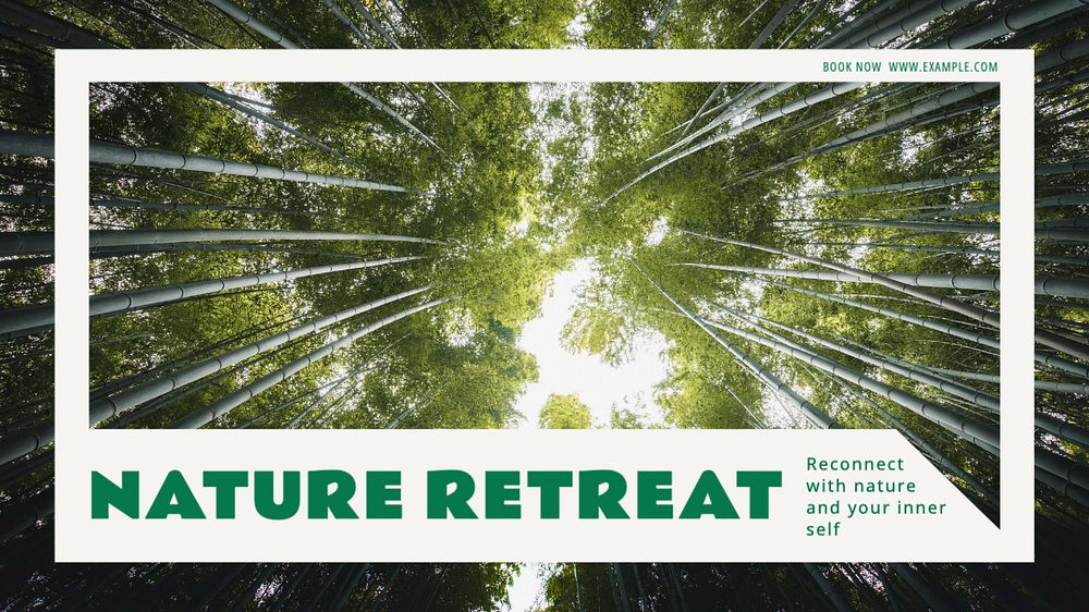 Nature retreat  blog banner template, editable text