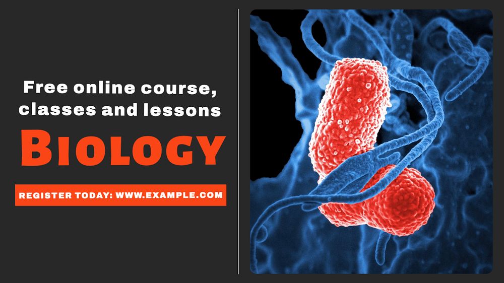Biology course  blog banner template, editable text