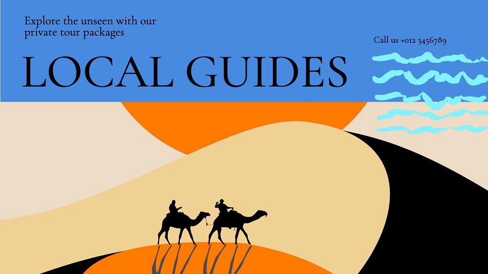 Local guides  blog banner template, editable text