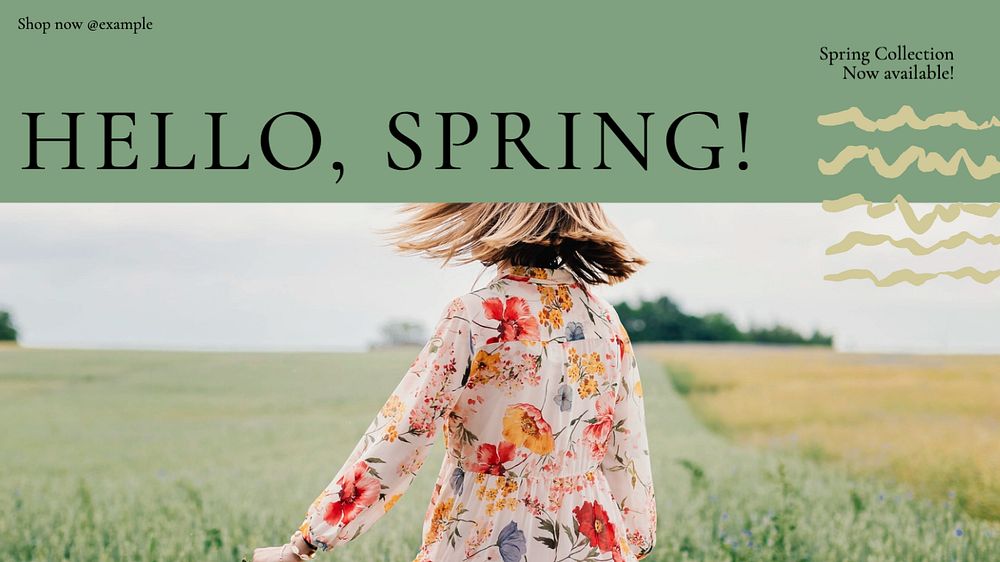 Spring collection  blog banner template, editable text