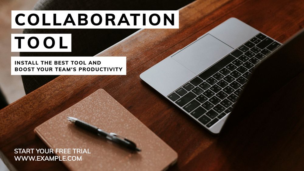 Collaboration tool blog banner template, editable design