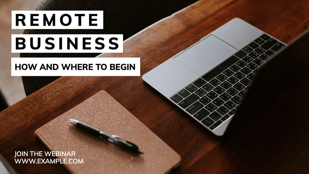 Remote business blog banner template, editable design