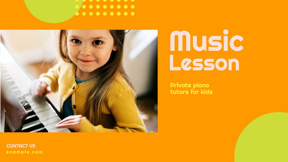 Music lesson blog banner template, editable text