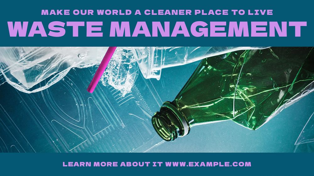 Waste management blog banner template, editable text