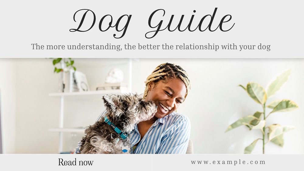 Dog guide  blog banner template, editable text