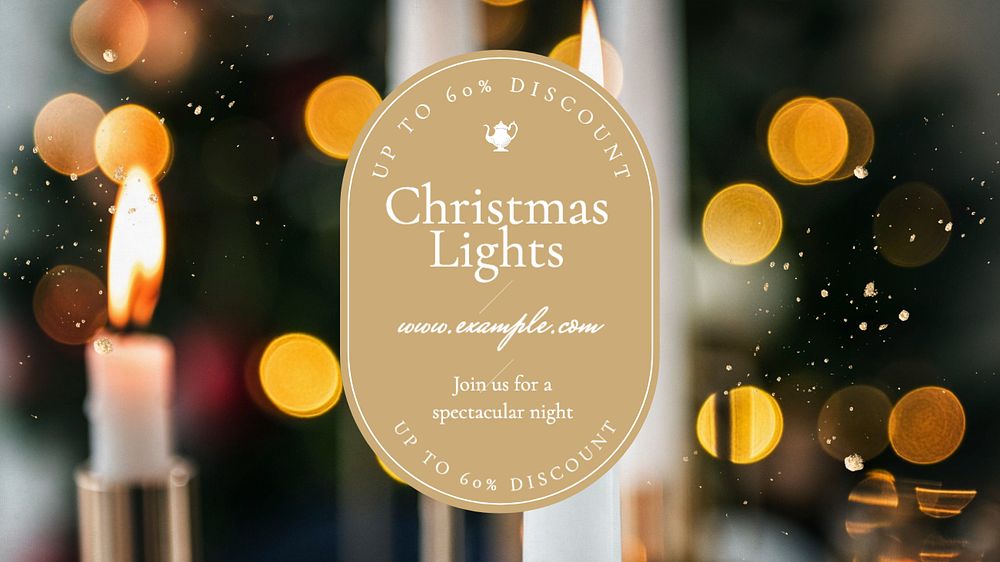 Christmas lights blog banner template, editable text