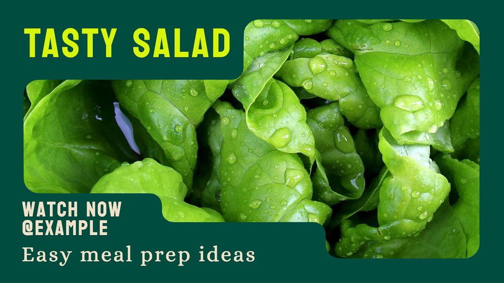 Salad prep  blog banner template, editable text