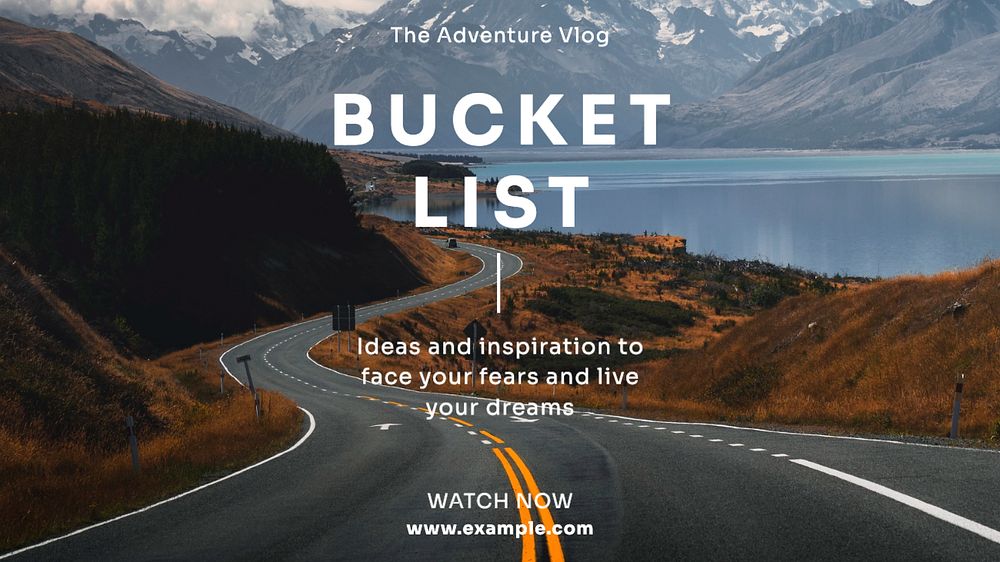 Bucket list  blog banner template, editable text