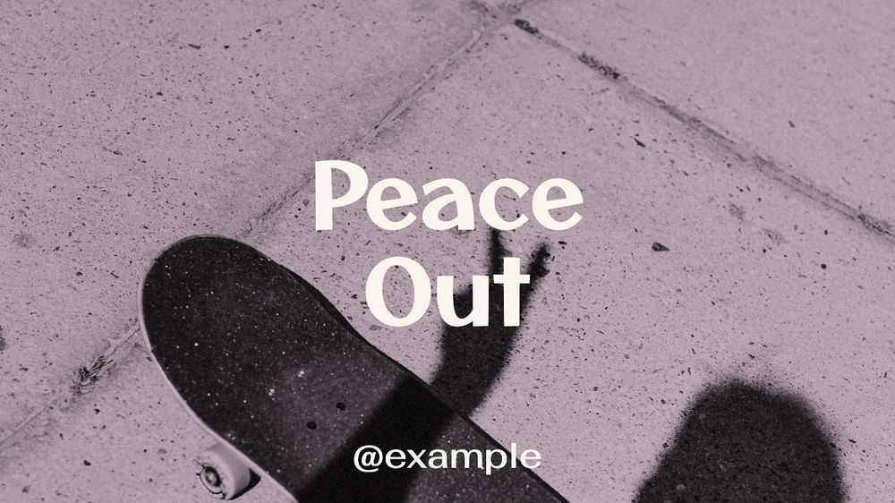 Peace out  blog banner template, editable text