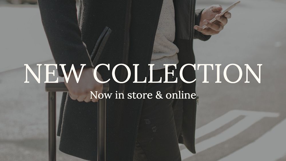 New collection  blog banner template, editable text