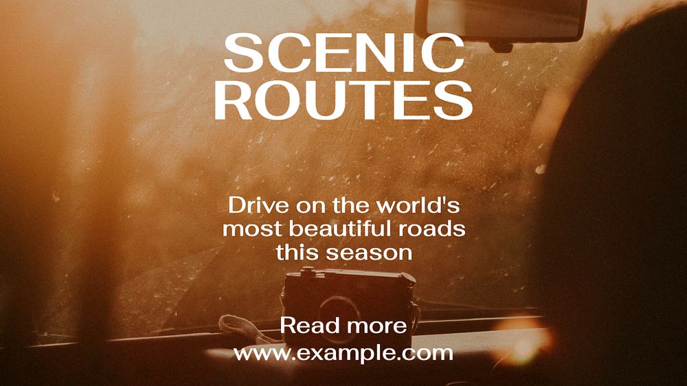 Scenic routes  blog banner template, editable text