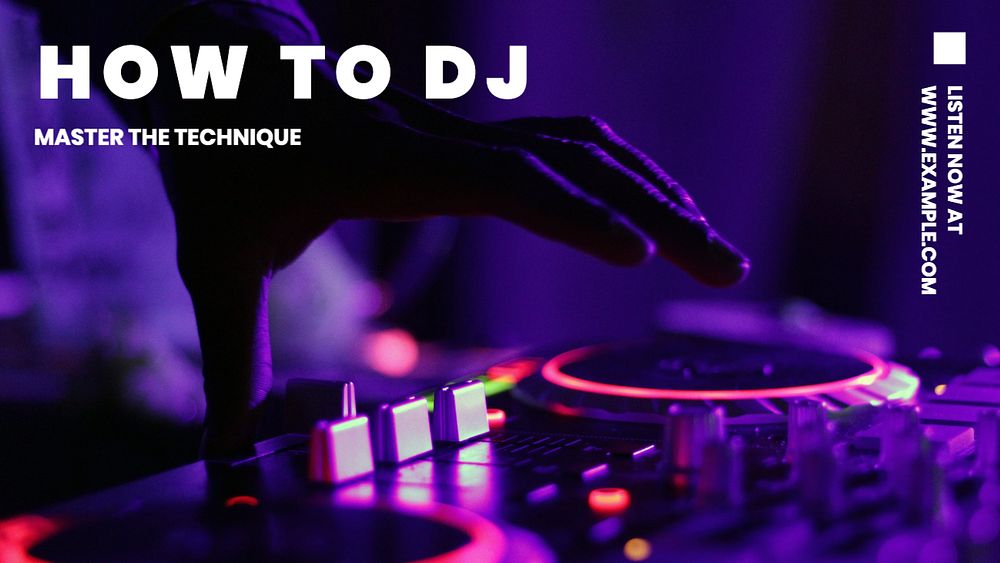 DJ masterclass  blog banner template, editable text