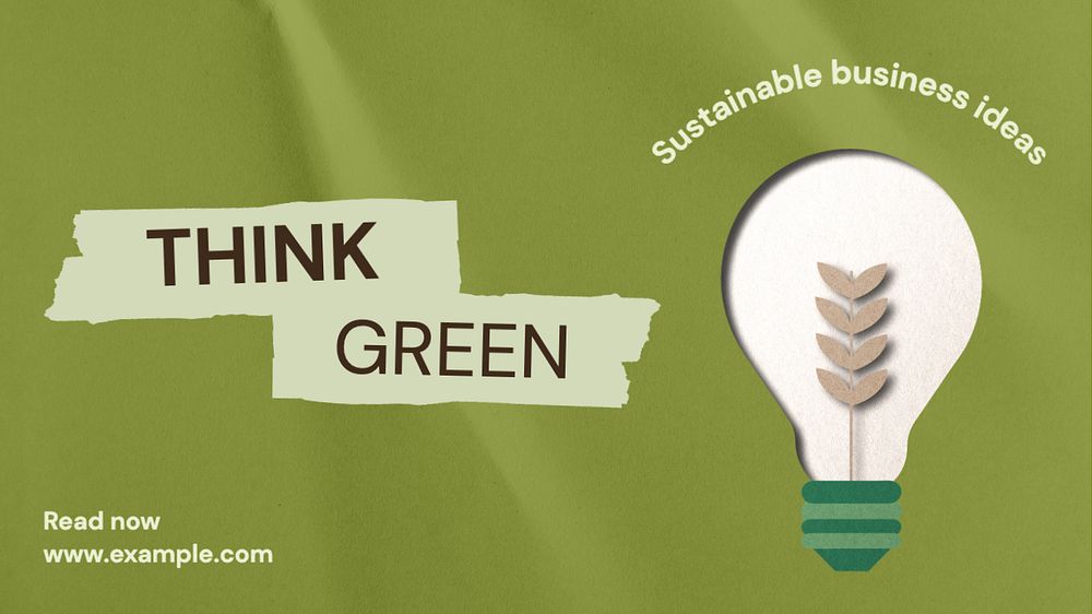 Think green  blog banner template, editable text