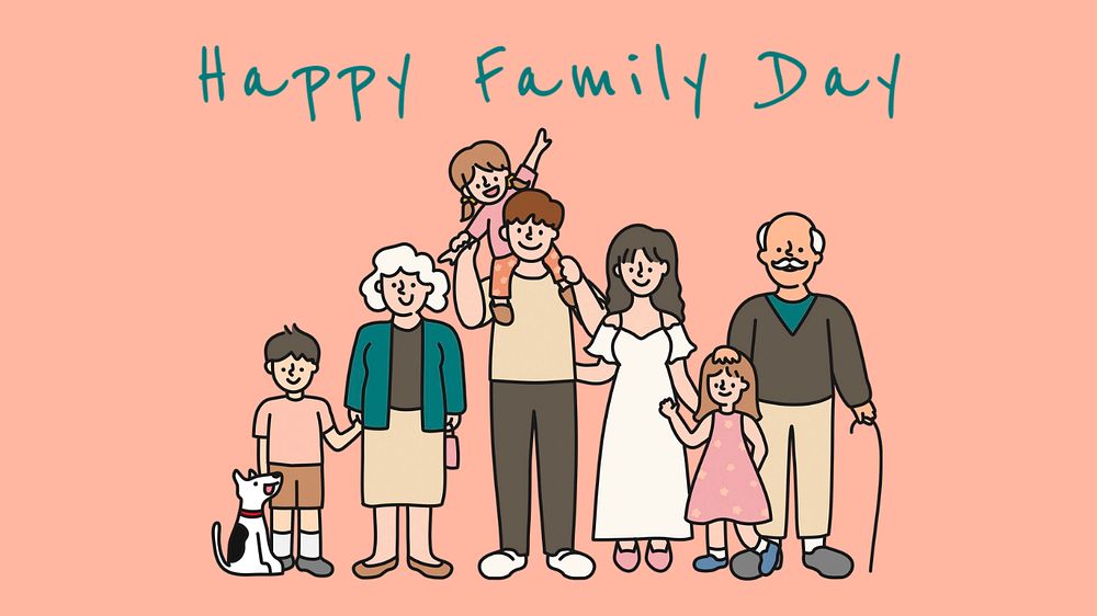 Happy family day  blog banner template, editable text