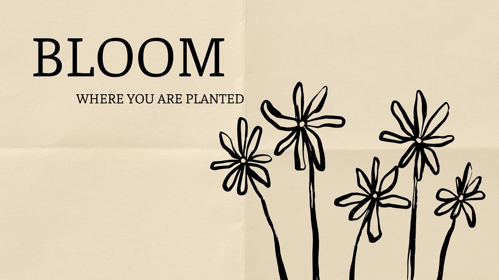 Bloom flower quote blog banner template, editable text