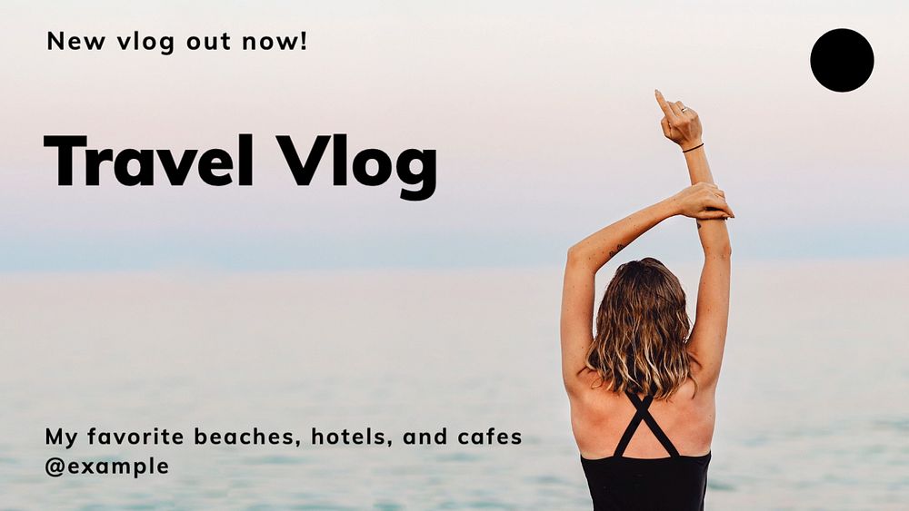 Travel vlog  blog banner template, editable text