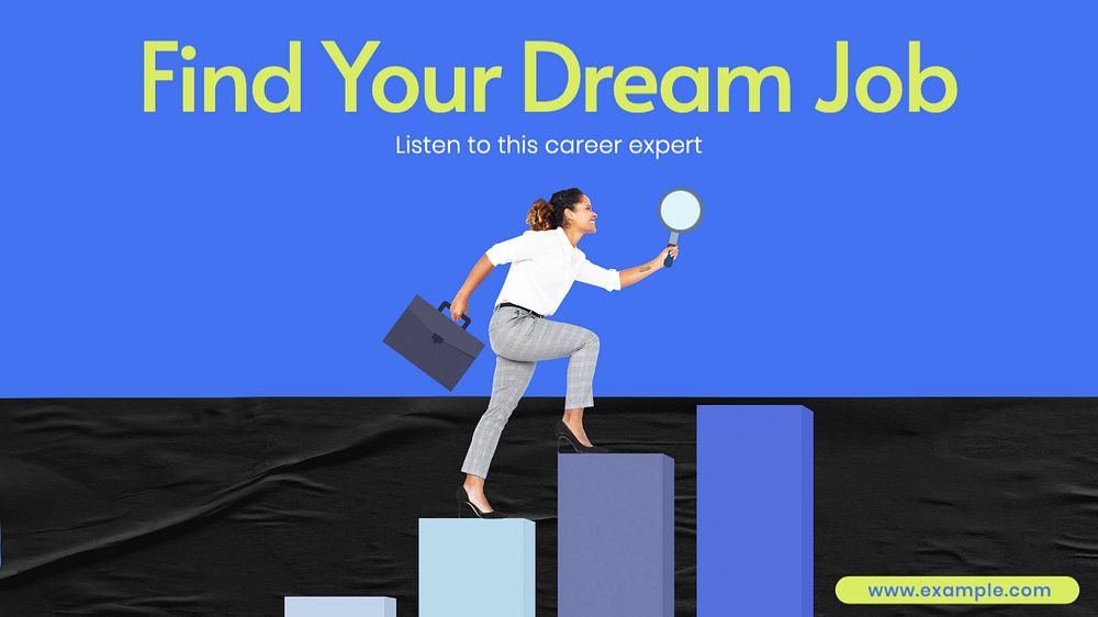 Find your dream job  blog banner template, editable text