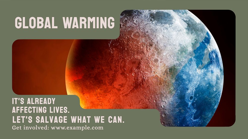 Global warming  blog banner template, editable text